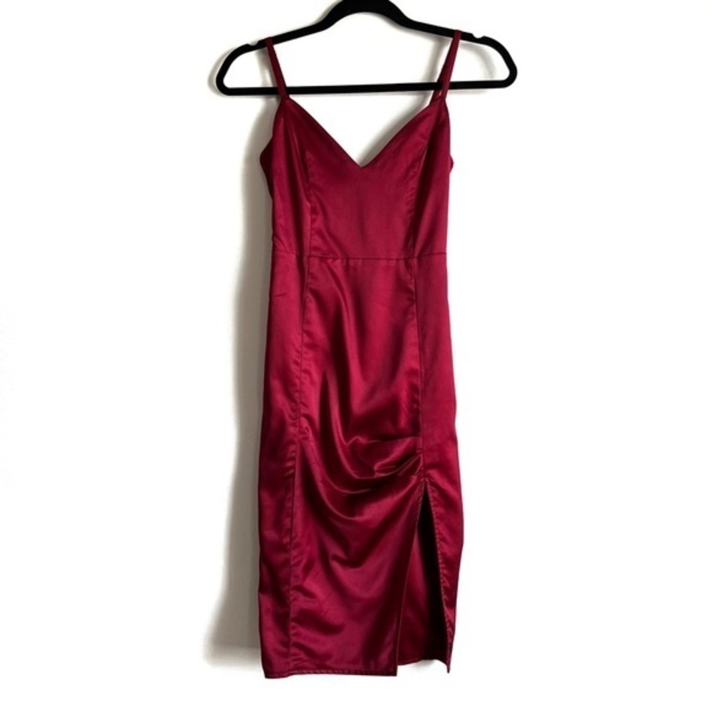 Oh Polly Red Satin V-Neck Mini Dress US Size 0